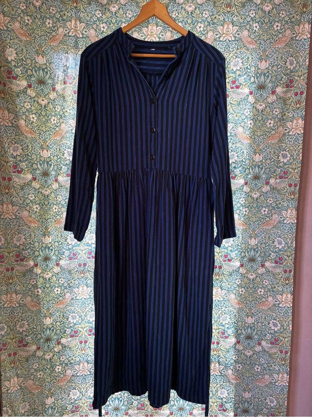 Ace and Jig Navy and Black Striped Long Sleeve Dress